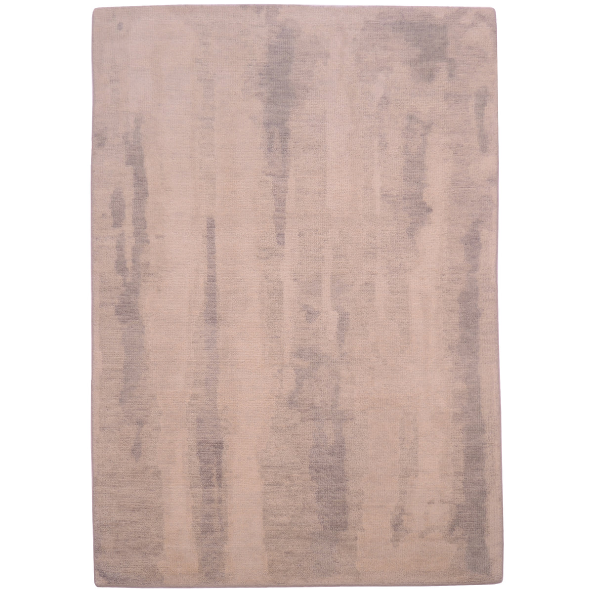 Hand-knotted Indian wool pile abstract modern rug in beige, taupe and soft greys with subtle vertical tonal detailing. Restrained palette with neutral tones.