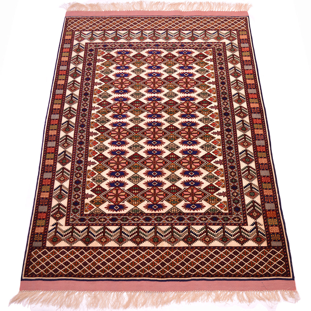 Fine Afghan Silk & Wool Rug 1.45x1.07m