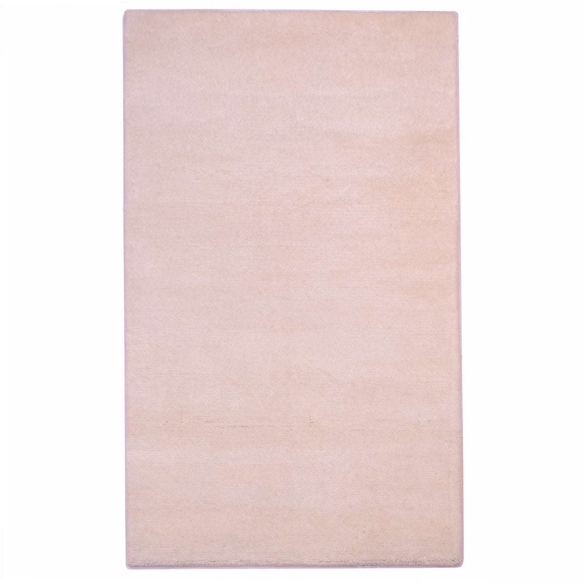 A rectangular plain off-white Indian runner rug, shown flat against a solid white background.