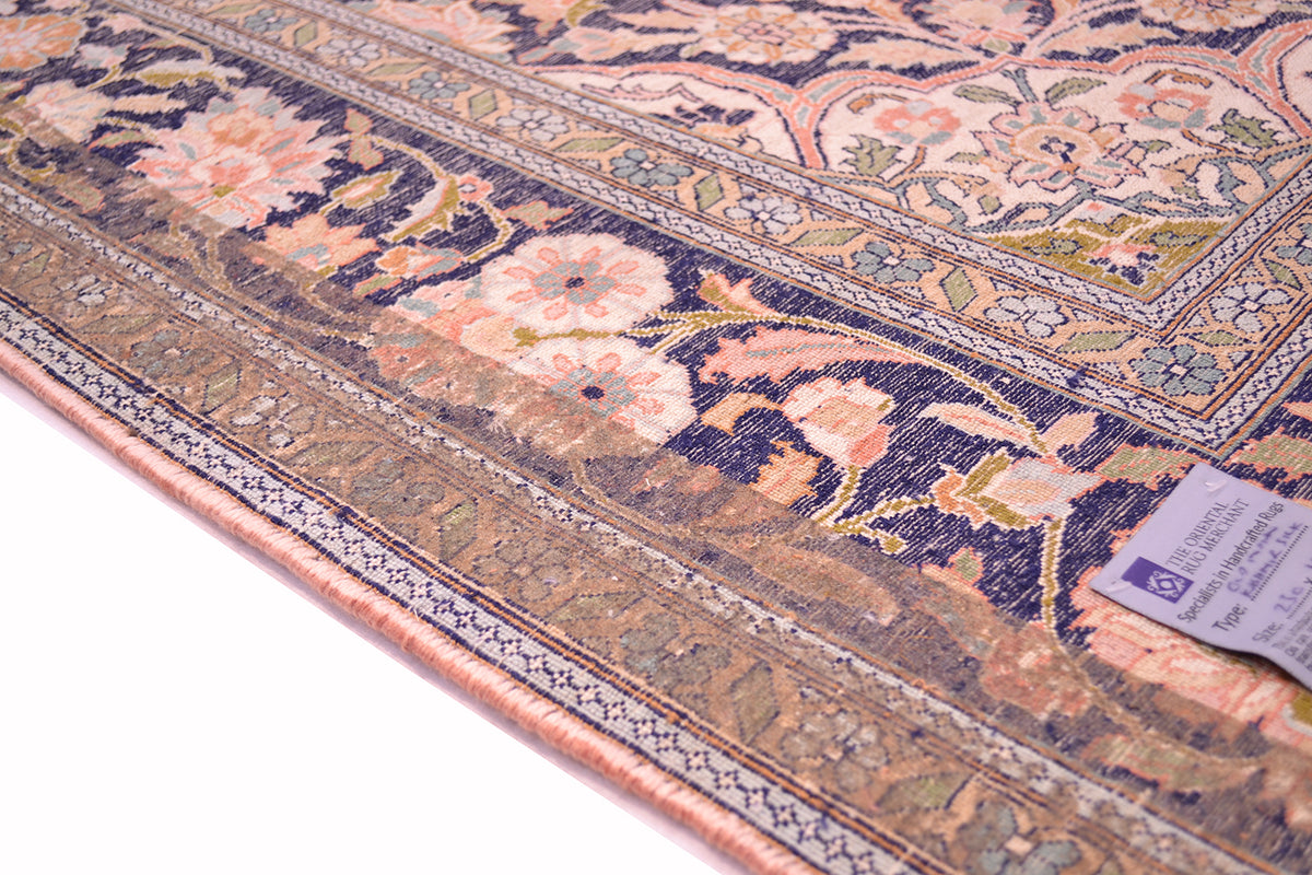 Old Indian silk Kashmir rug