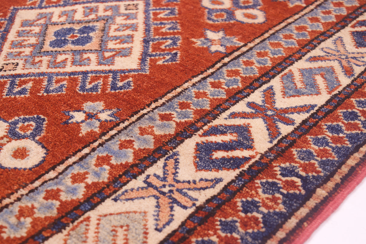 Handmade Afghan Kazak Runner