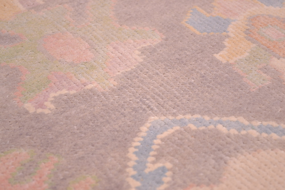 Detail of weave of afghan runner and antique finish