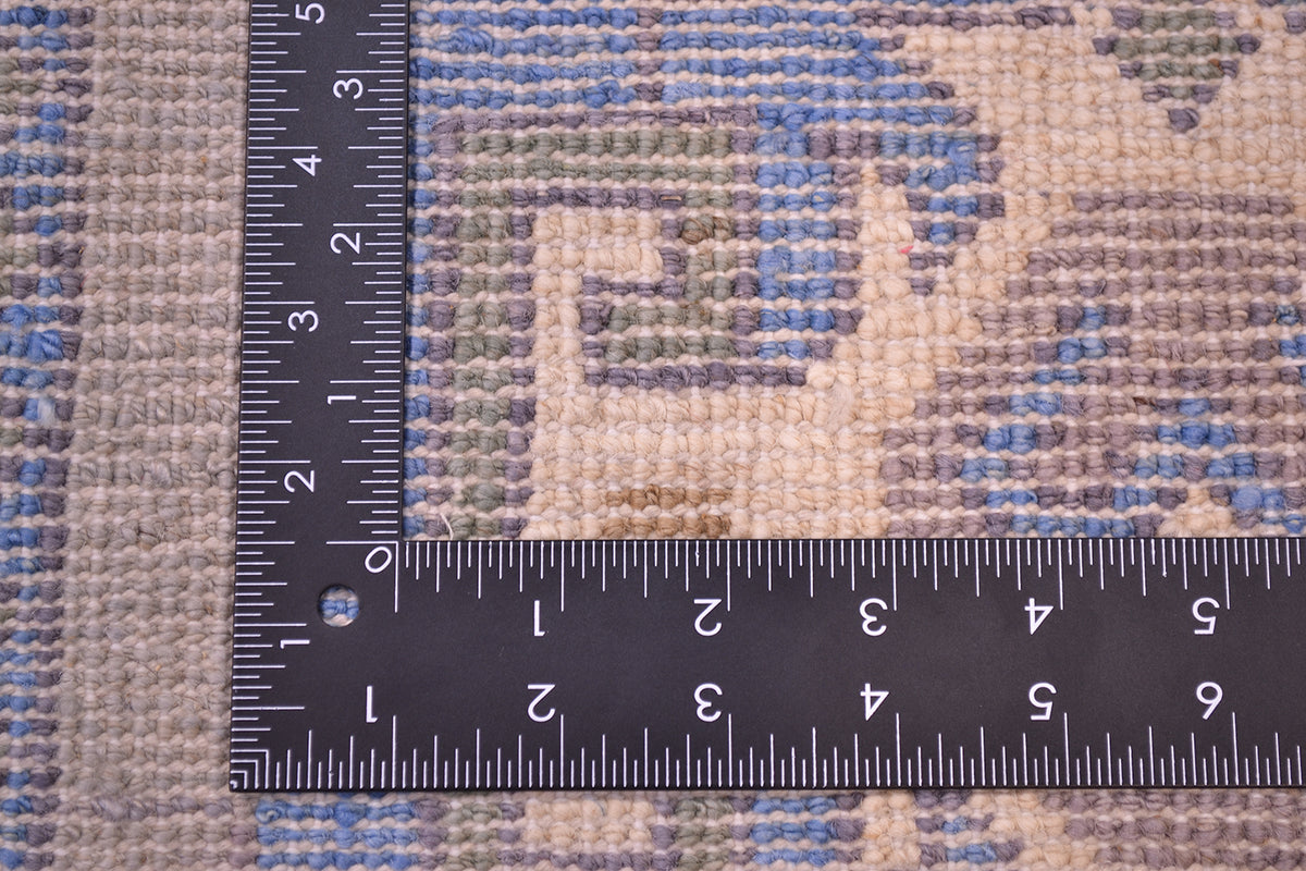 Back of Afghan mat showing knots and wefts