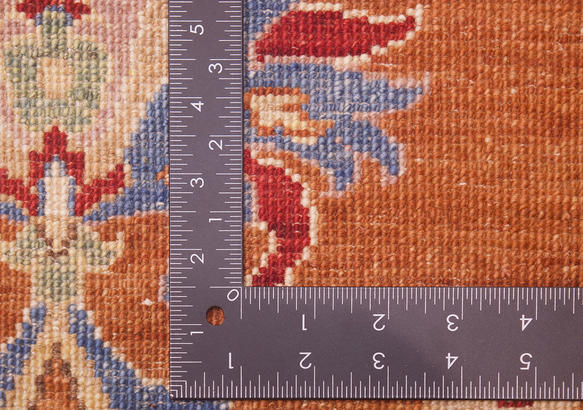 Reverse of Sultani carpet showing fineness of weave and back of the knots.