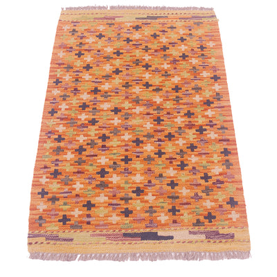 Small orange handwoven Kilim