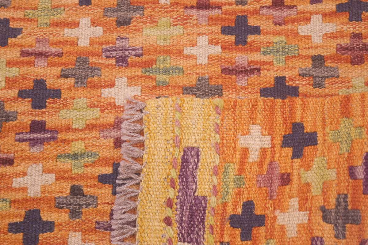 Small orange handwoven Kilim