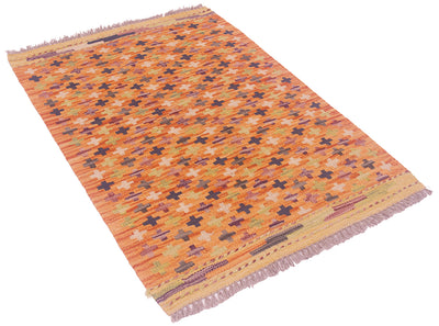 Small orange handwoven Kilim