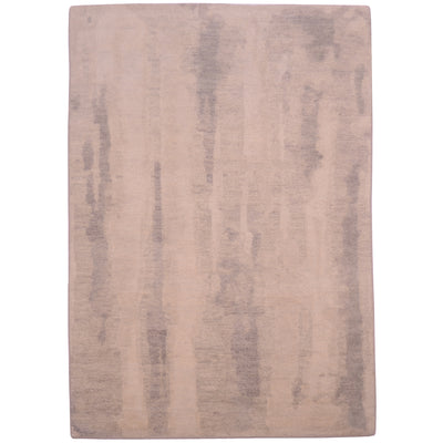 Hand-knotted Indian wool pile abstract  modern rug in beige, taupe and soft greys with subtle vertical tonal detailing. Restrained palette with neutral tones.