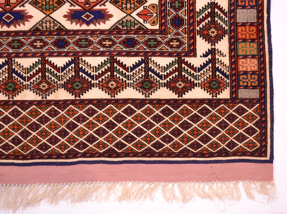 Fine Afghan Silk & Wool Rug 1.45x1.07m