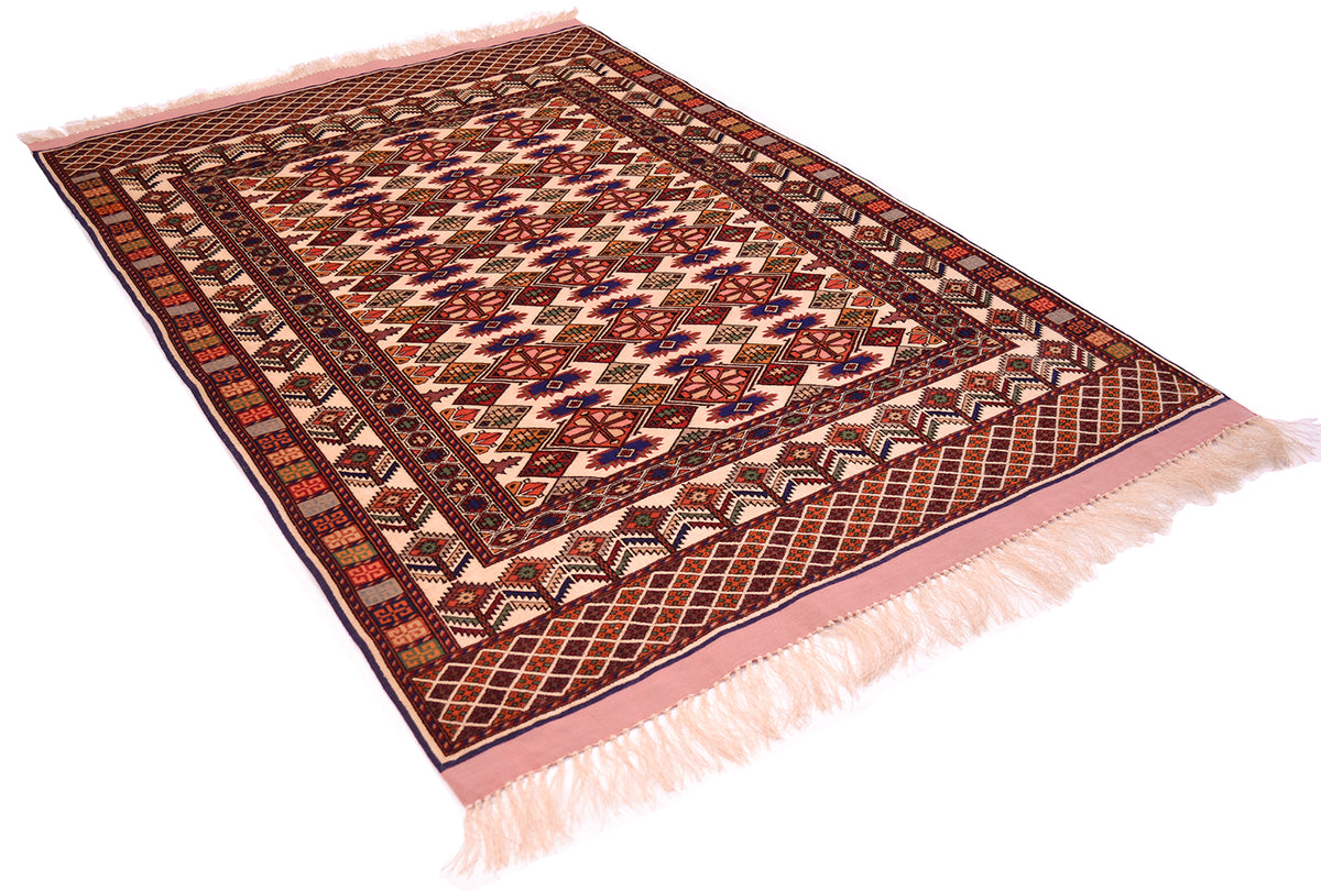 Fine Afghan Silk & Wool Rug 1.45x1.07m