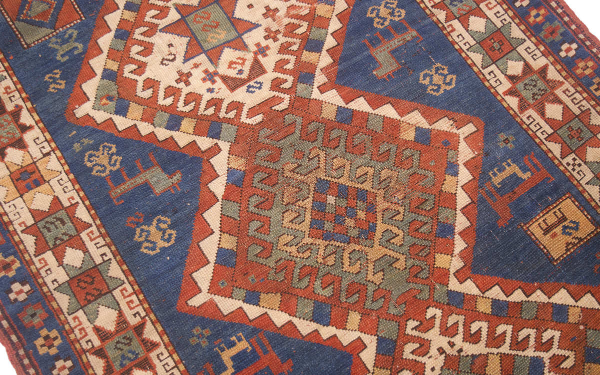 Antique Kazak rug 1.90x1.26m