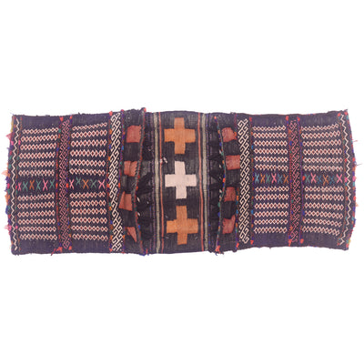 Old Afghan saddle bag (Belouch tribe) with two pockets with cross design & small diamond motifs.