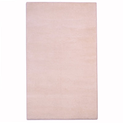 A rectangular plain off-white Indian runner rug, shown flat against a solid white background.