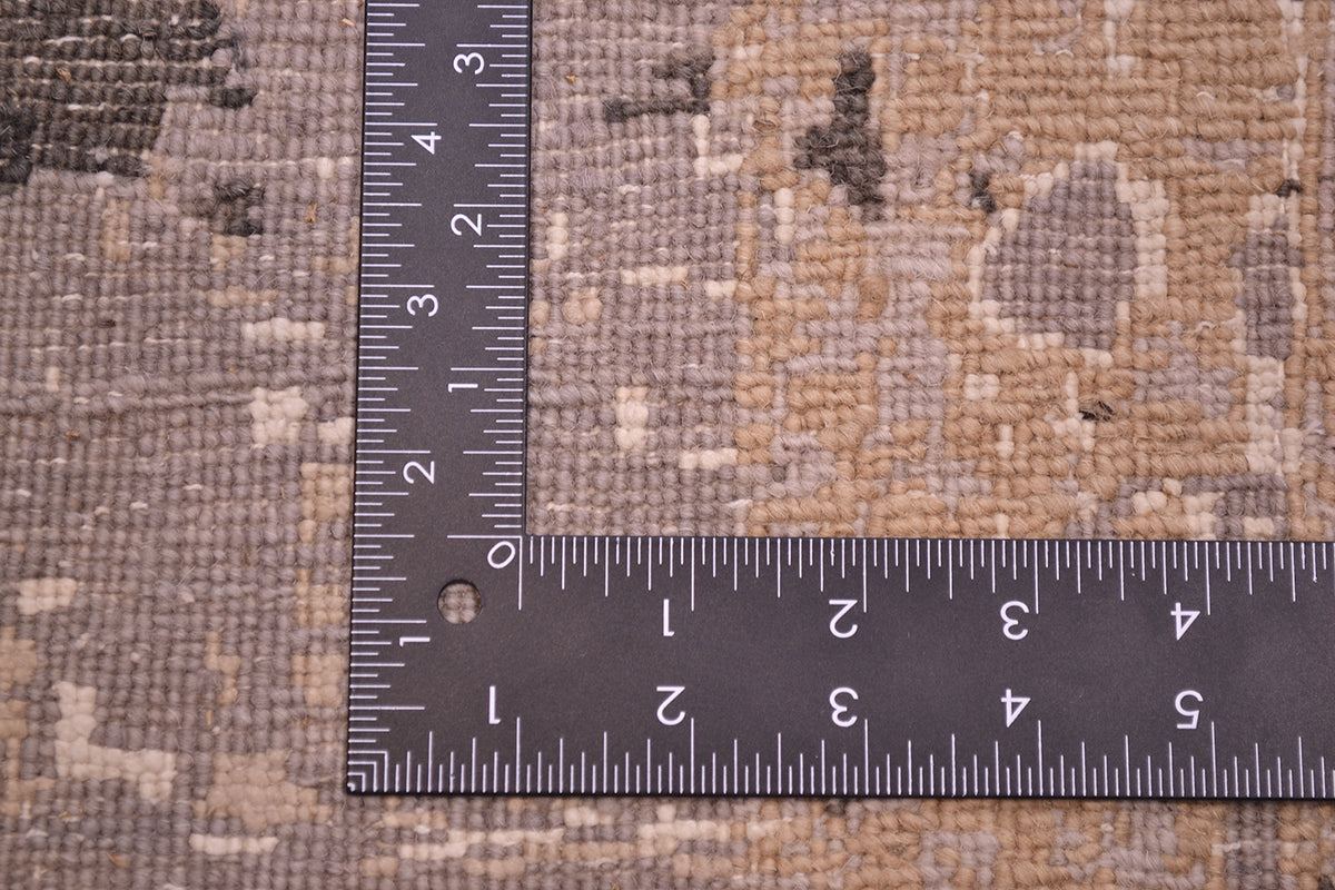 Reverse of carpet showing fine knotting natural hues with stable chrome dyes. 