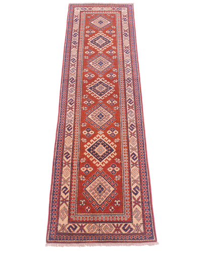 Handmade Afghan Kazak Runner