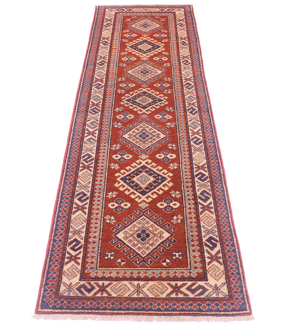 Handmade Afghan Kazak Runner