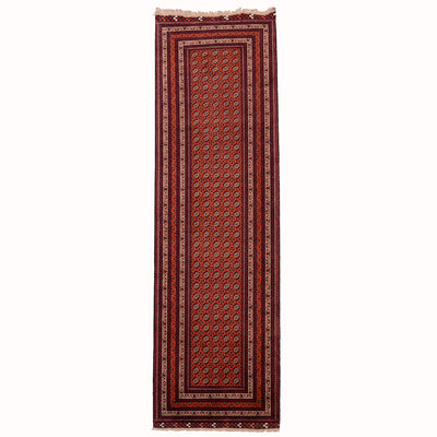 Fine Afghan Kunduz runner with all over Khoja Roshnai design on a red ground.