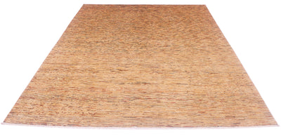 A rectangular Afghan Gabbeh carpet with a hand-knotted weave in shades of tan, beige, and light brown, shown against a plain white background.