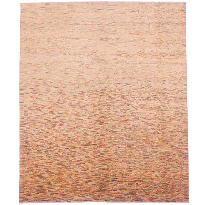Afghan Gabbeh carpet with abstract theme of random small stripes.