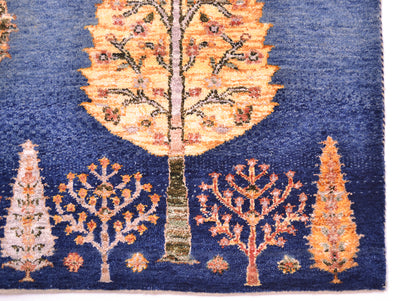 Loribaft rug with tree design