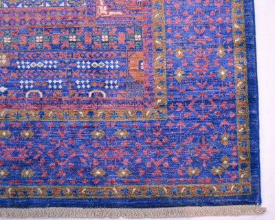 Handwoven corner detail Mamluk carpet