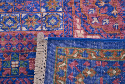 Reverse of finely knotted Afghan Mamluk carpet