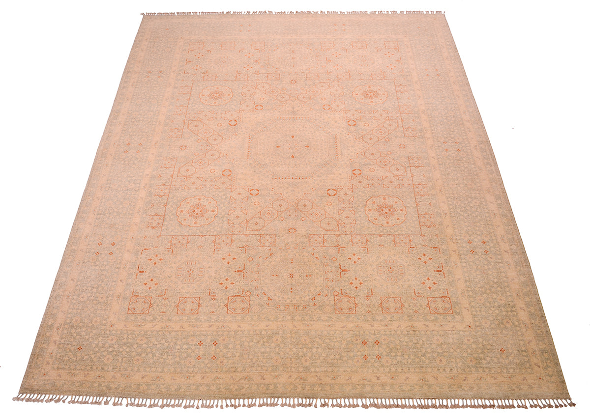 Cream and amber soft coloured Mamluk carpet