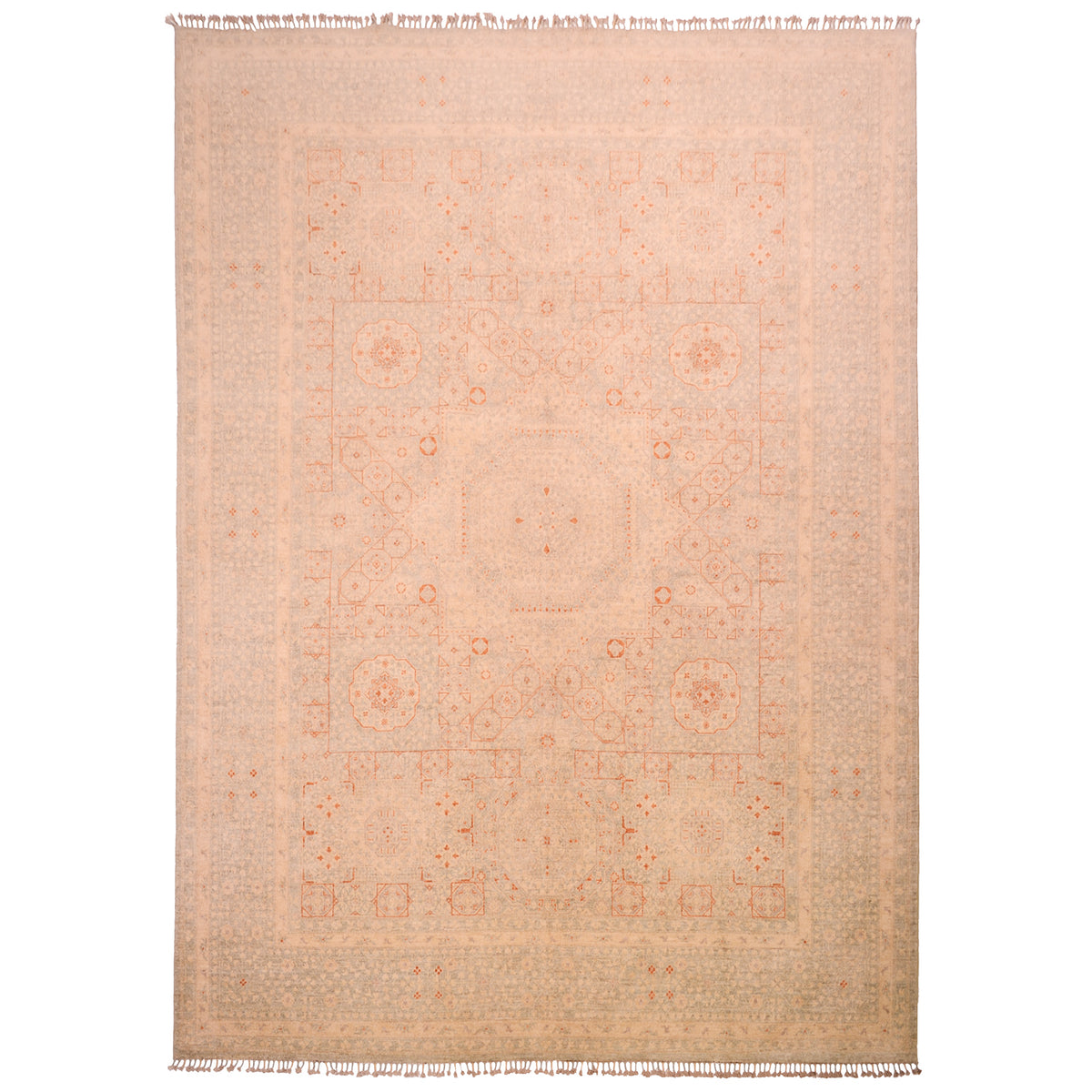 Soft coloured handmade carpet view
