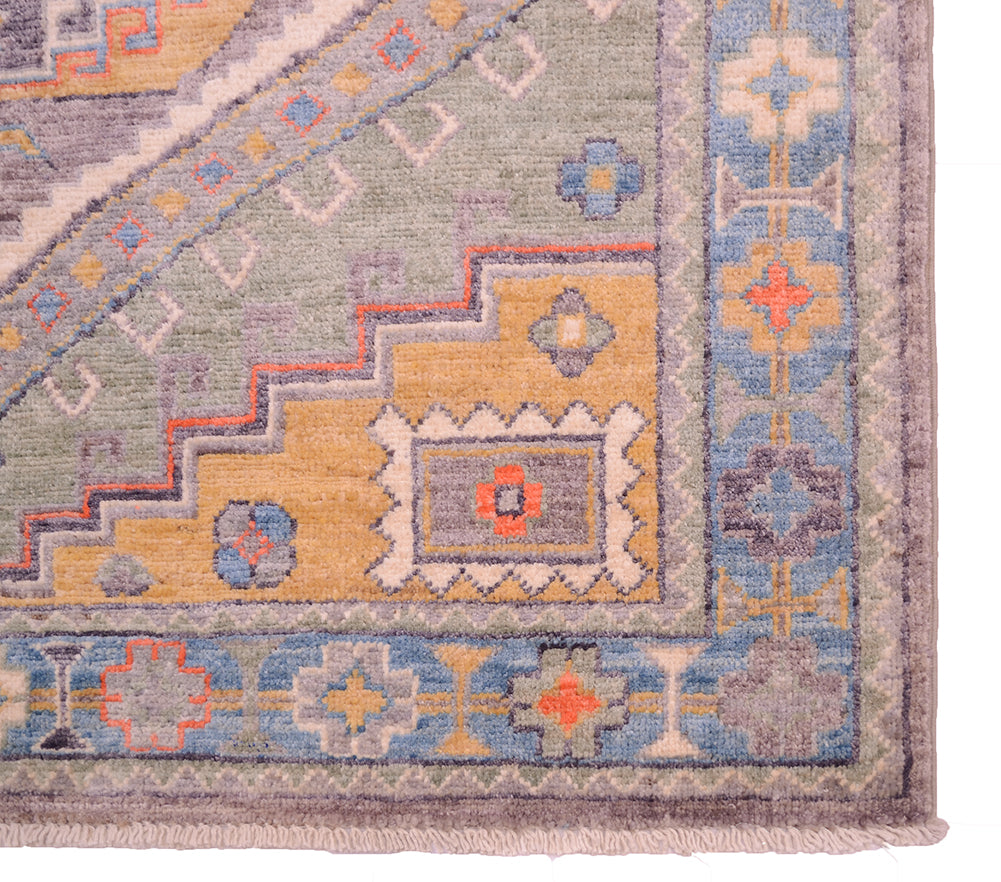 Detail of Sprandel and corner of border with geometic motifs of traditionals designs