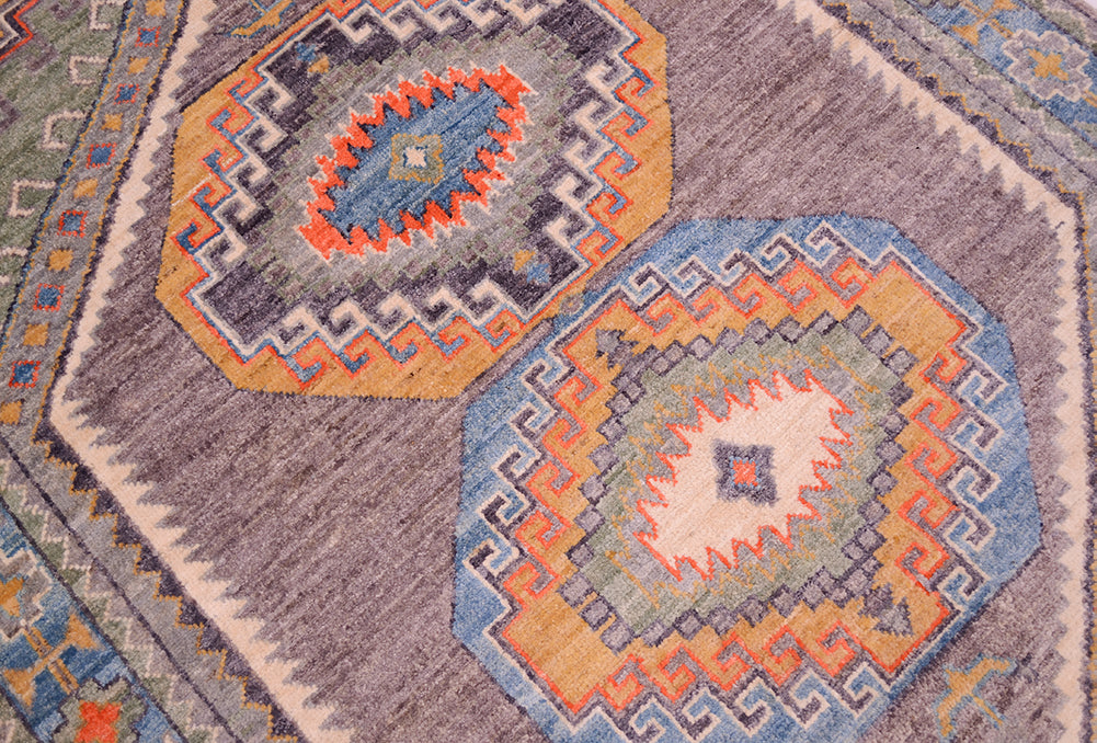 Detail of Afghan Rug with turkish medallions