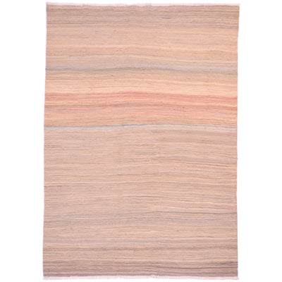 Flatwoven Handwoven Pastel Abrash Kilim rug woven with a variety of soft versatile simple colour shades.