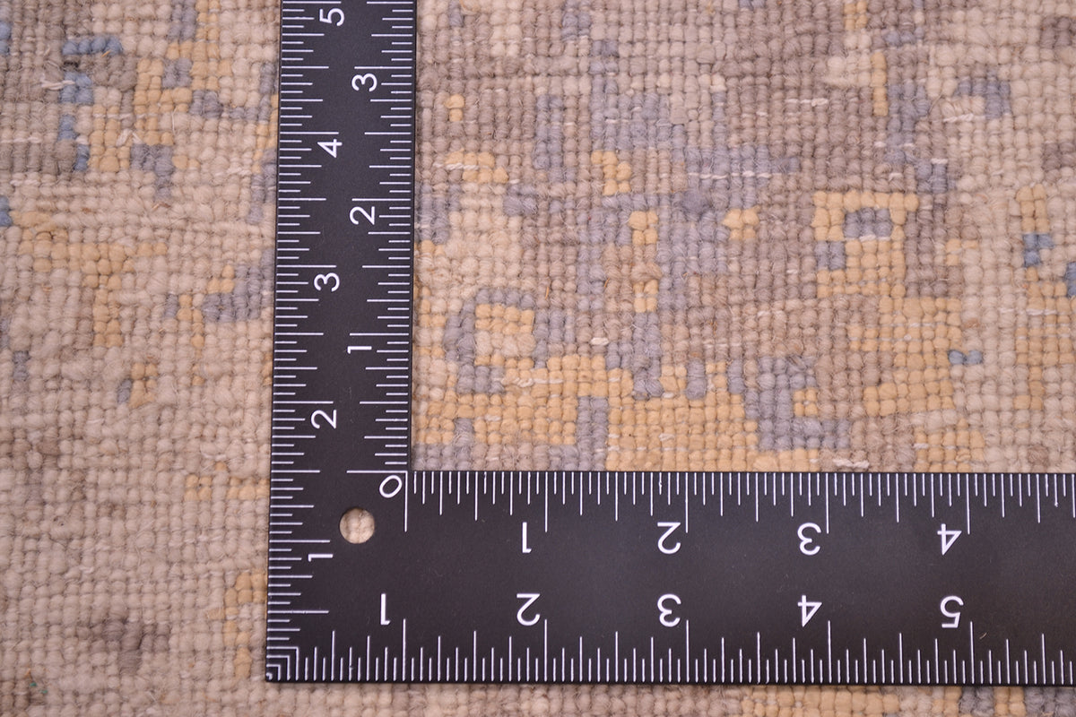 Reverse of handmade Indian Carpet with back of knots of silk and wool.  Chrome dyes for wool and silk pile.