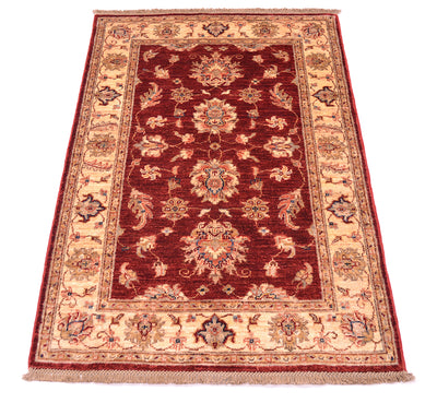 Versatile sized handknotted afghan ziegler rug with highly floral composition. 